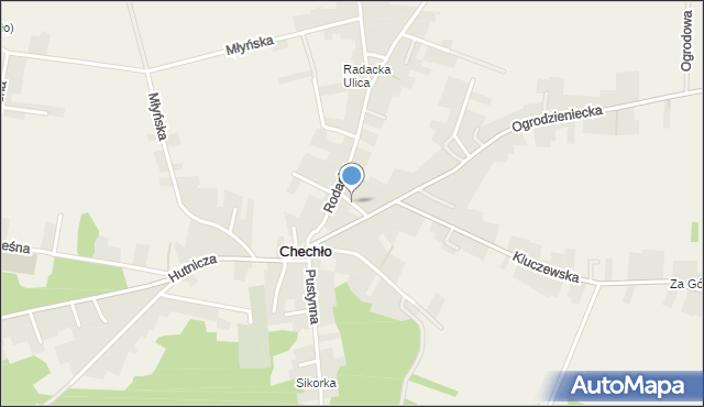 Chechło gmina Klucze, Poprzeczna, mapa Chechło gmina Klucze