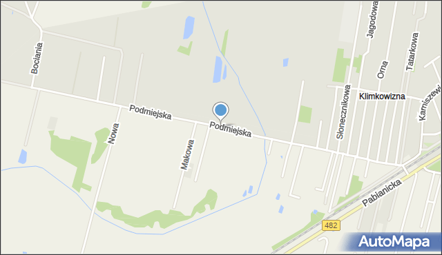 Chechło Pierwsze, Podmiejska, mapa Chechło Pierwsze
