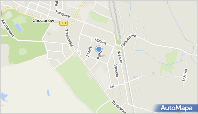 Chocianów, Polna, mapa Chocianów