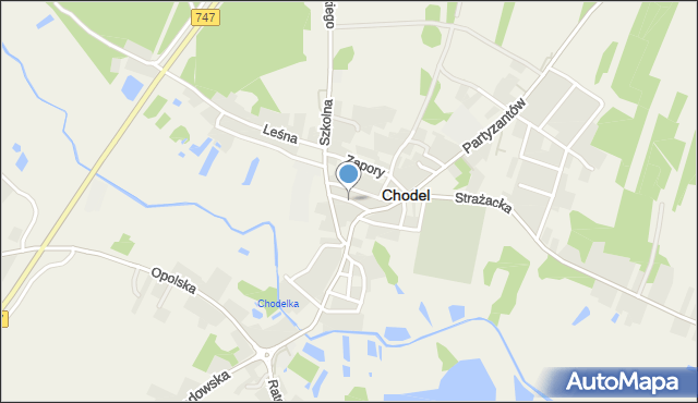 Chodel, Poprzeczna, mapa Chodel