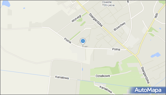 Choszczno, Polna, mapa Choszczno