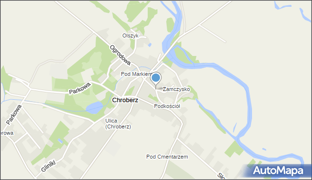 Chroberz, Podzamcze, mapa Chroberz