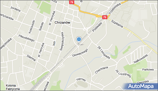 Chrzanów, Podwale, mapa Chrzanów