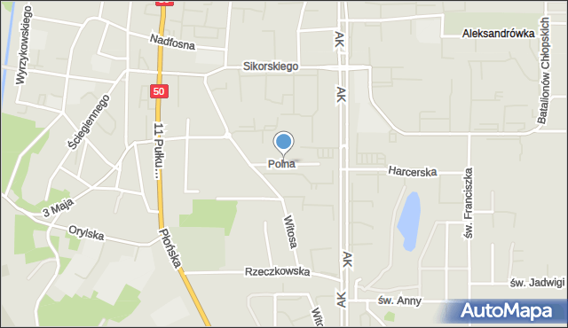 Ciechanów, Polna, mapa Ciechanów