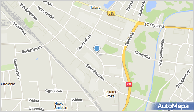 Ciechanów, Powstańców Warszawskich, mapa Ciechanów