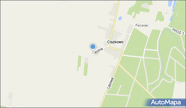 Ciszkowo, Polna, mapa Ciszkowo