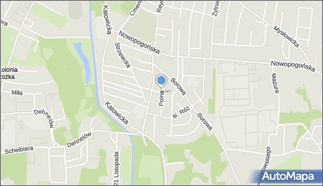 Czeladź, Polna, mapa Czeladź