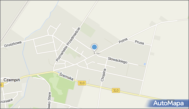 Czempiń, Polna, mapa Czempiń