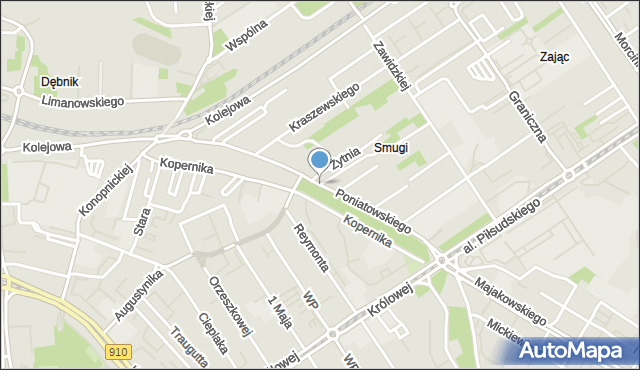 Dąbrowa Górnicza, Poniatowskiego, mapa Dąbrowa Górnicza