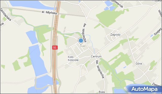 Dankowice gmina Wilamowice, Popiełuszki Jerzego, bł. ks., mapa Dankowice gmina Wilamowice