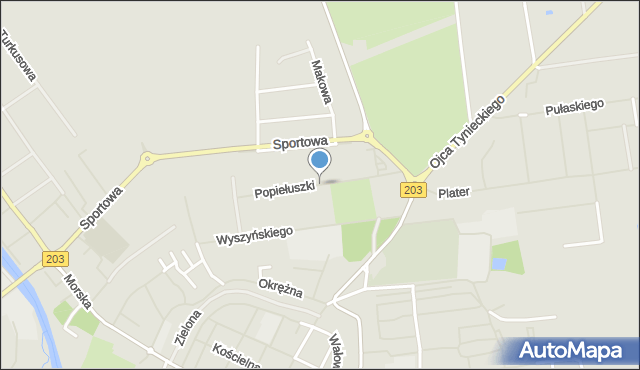Darłowo, Popiełuszki Jerzego, bł. ks., mapa Darłowo