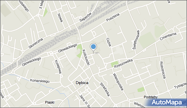 Dębica, Popiełuszki Jerzego, bł. ks., mapa Dębicy