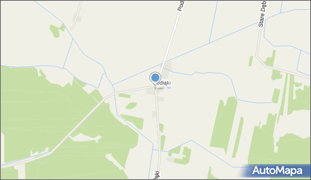 Dębiny gmina Przysucha, Podłąki, mapa Dębiny gmina Przysucha