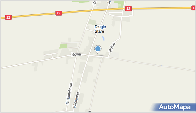 Długie Stare, Polna, mapa Długie Stare