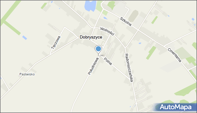 Dobryszyce, Południowa, mapa Dobryszyce