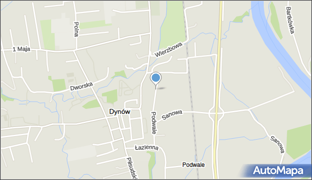 Dynów, Podwale, mapa Dynów