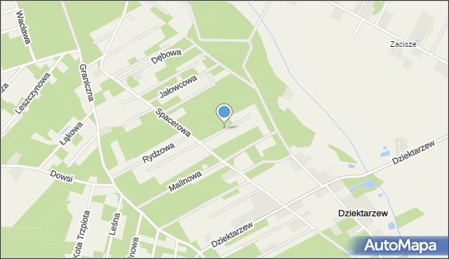 Dziektarzew, Poziomkowa, mapa Dziektarzew