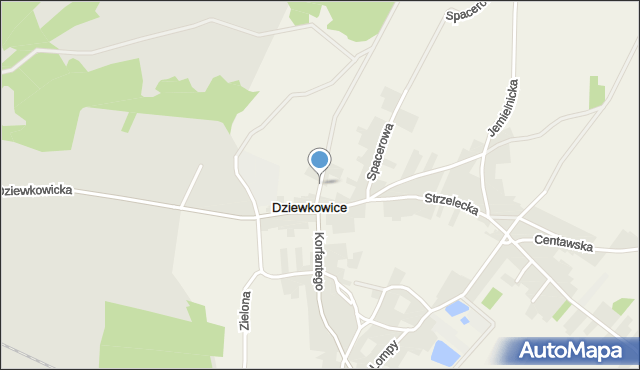 Dziewkowice, Podgórna, mapa Dziewkowice