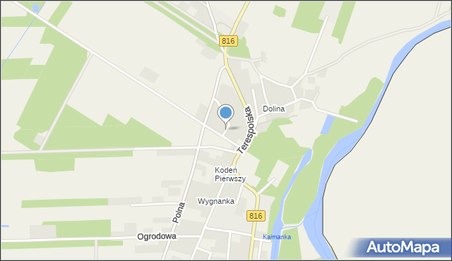 Elżbiecin gmina Kodeń, Powstania Styczniowego, mapa Elżbiecin gmina Kodeń