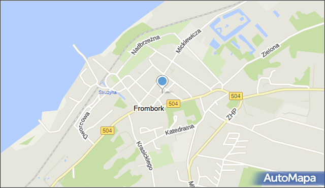 Frombork, Pocztowa, mapa Frombork