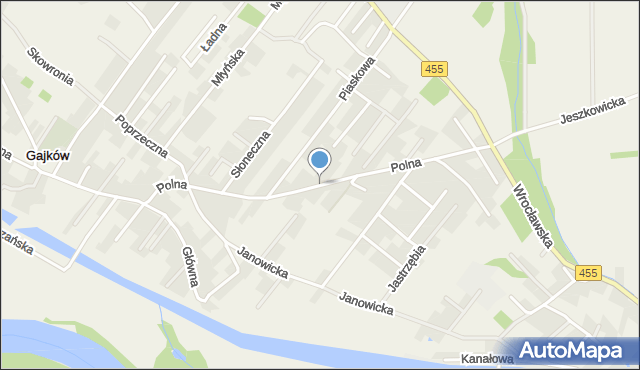 Gajków, Polna, mapa Gajków
