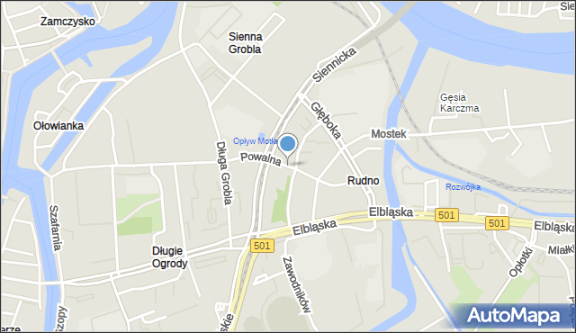 Gdańsk, Powalna, mapa Gdańska