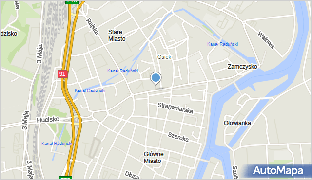 Gdańsk, Podwale Staromiejskie, mapa Gdańska