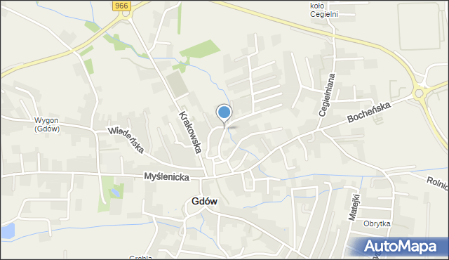 Gdów, Powstańców Krakowskich, mapa Gdów