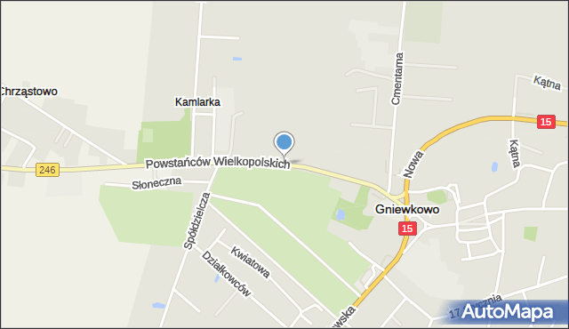 Gniewkowo powiat inowrocławski, Powstańców Wielkopolskich, mapa Gniewkowo powiat inowrocławski