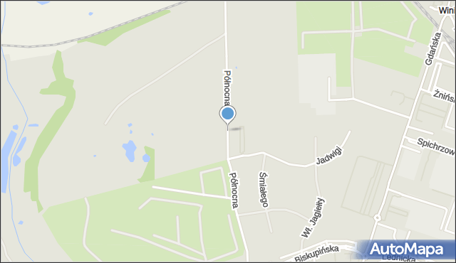 Gniezno, Północna, mapa Gniezna