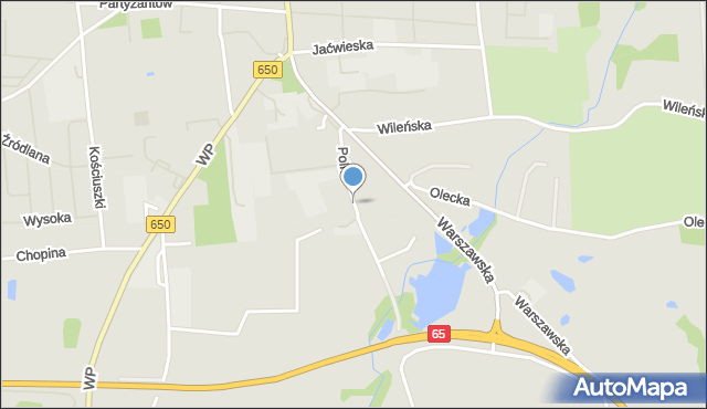 Gołdap, Polna, mapa Gołdap