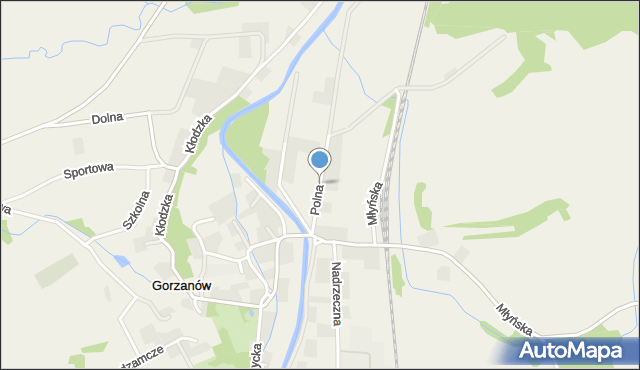 Gorzanów, Polna, mapa Gorzanów