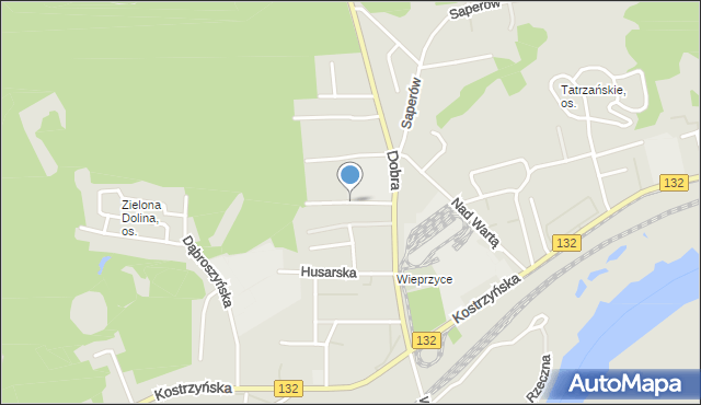Gorzów Wielkopolski, Pograniczników, mapa Gorzów Wielkopolski