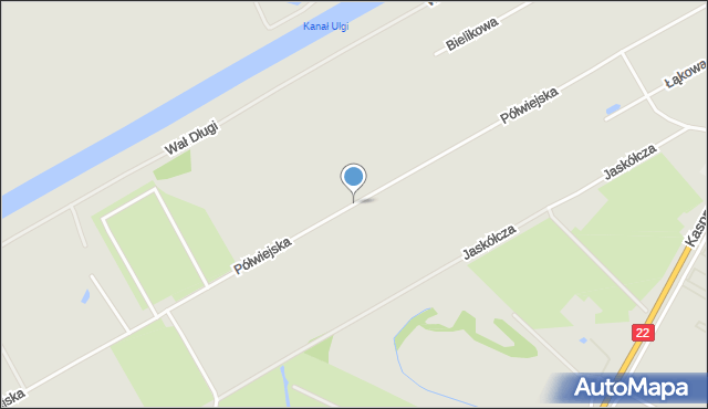 Gorzów Wielkopolski, Półwiejska, mapa Gorzów Wielkopolski