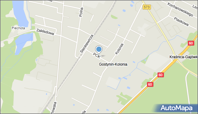 Gostynin, Polskiego Czerwonego Krzyża, mapa Gostynin