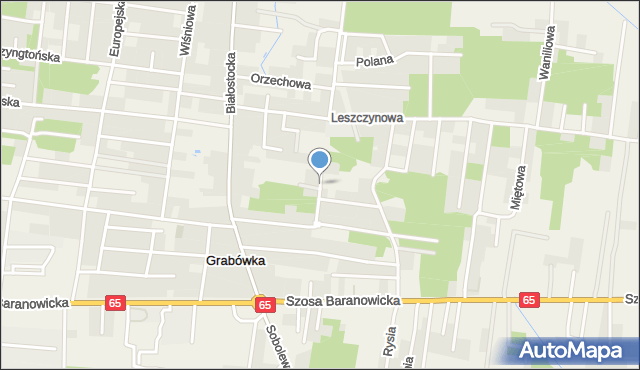 Grabówka powiat białostocki, Pomarańczowa, mapa Grabówka powiat białostocki