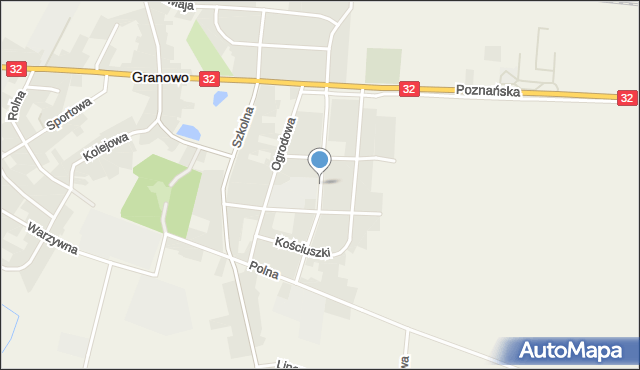 Granowo powiat grodziski, Powstańców Wielkopolskich, mapa Granowo powiat grodziski