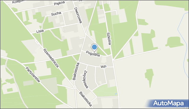 Gródek powiat białostocki, Pogodna, mapa Gródek powiat białostocki