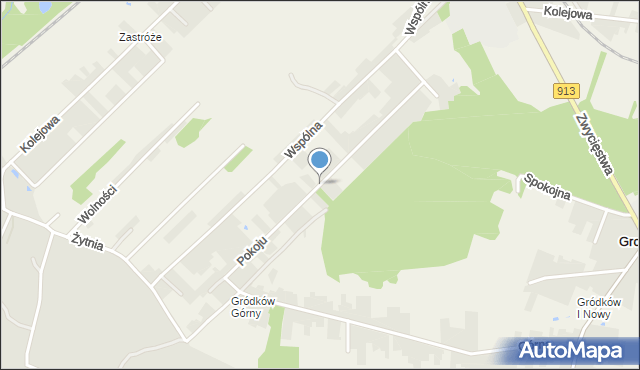 Grodków gmina Psary, Pokoju, mapa Grodków gmina Psary