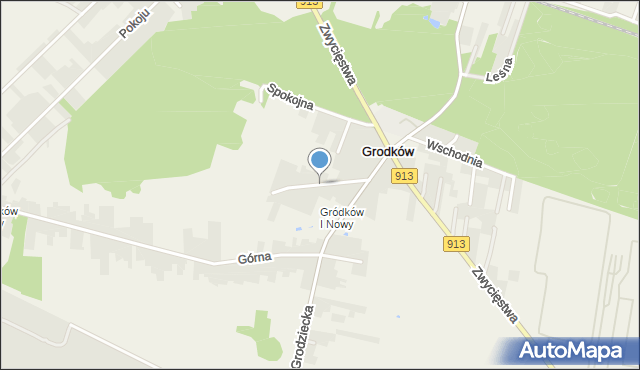 Grodków gmina Psary, Poprzeczna, mapa Grodków gmina Psary