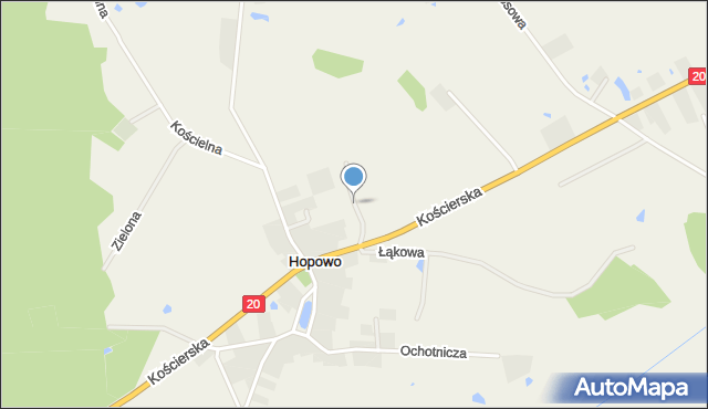 Hopowo, Polna, mapa Hopowo