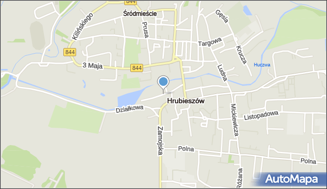 Hrubieszów, Podzamcze, mapa Hrubieszów