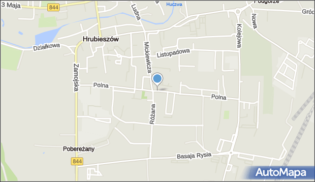 Hrubieszów, Polna, mapa Hrubieszów