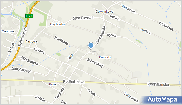Jabłonka powiat nowotarski, Potokowa, mapa Jabłonka powiat nowotarski