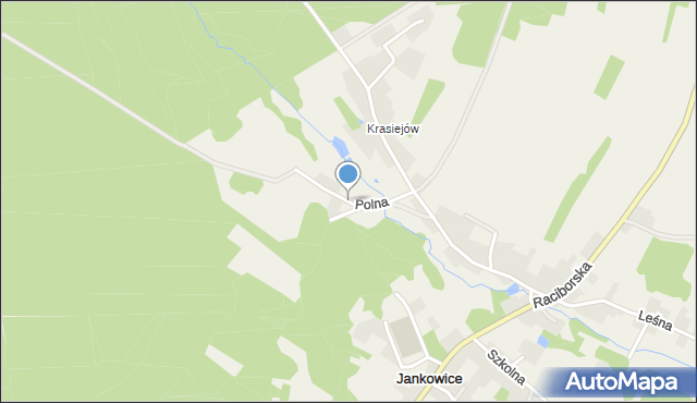 Jankowice gmina Kuźnia Raciborska, Polna, mapa Jankowice gmina Kuźnia Raciborska