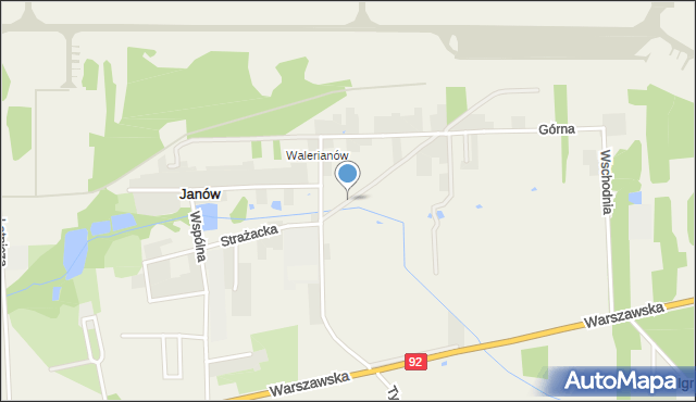 Janów gmina Mińsk Mazowiecki, Północna, mapa Janów gmina Mińsk Mazowiecki