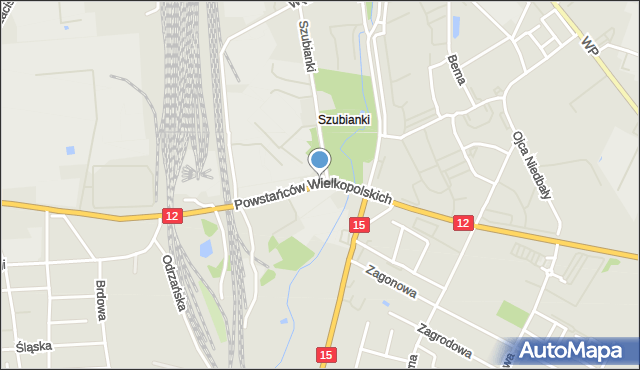 Jarocin, Powstańców Wielkopolskich, mapa Jarocin