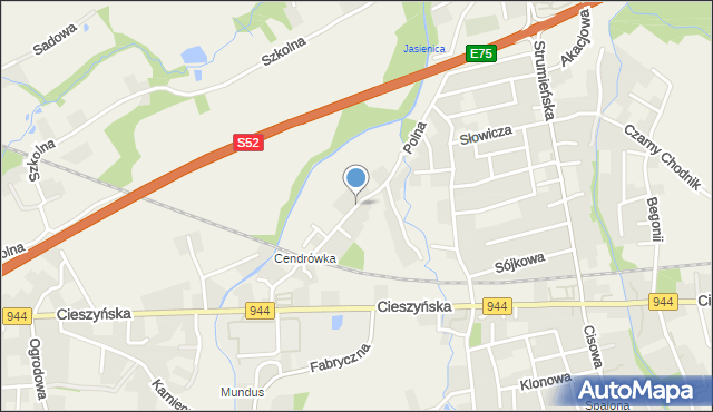 Jasienica powiat bielski, Polna, mapa Jasienica powiat bielski