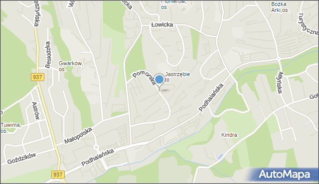 Jastrzębie-Zdrój, Pomorska, mapa Jastrzębie-Zdrój