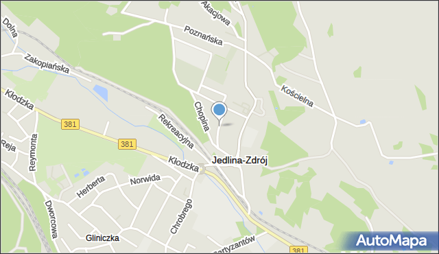 Jedlina-Zdrój, Południowa, mapa Jedlina-Zdrój